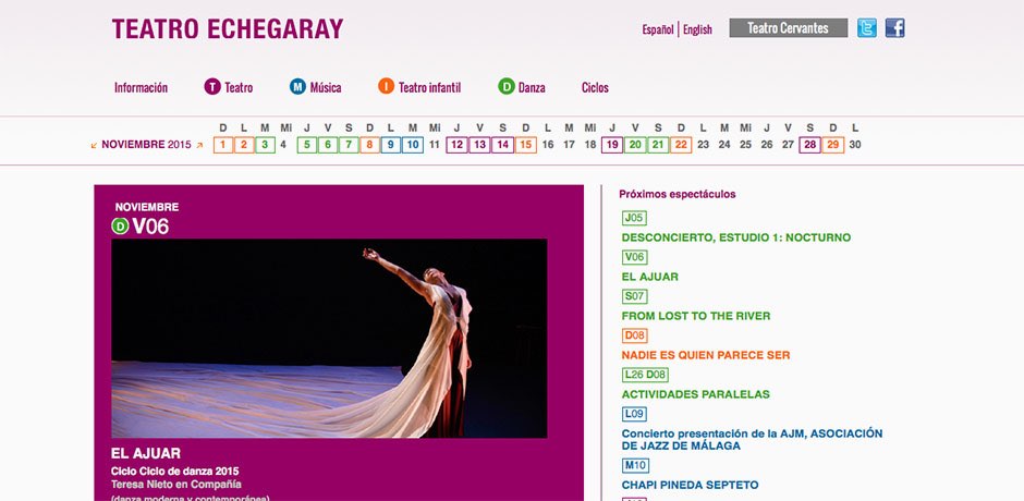 Programación web Teatro Echegaray Malaga